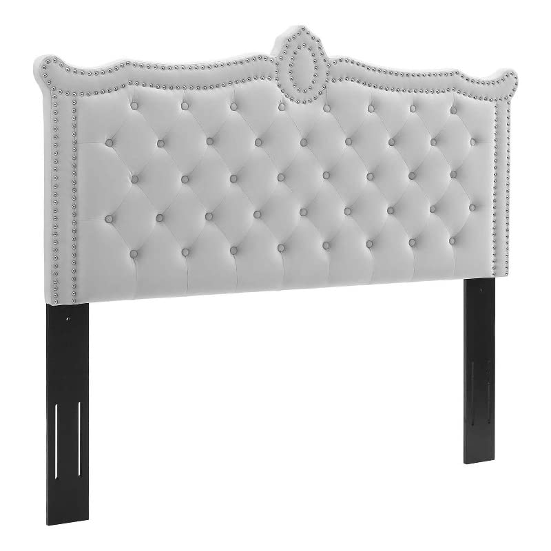Modway Louisa Tufted Performance Velvet Full/Queen Headboard in Light Gray