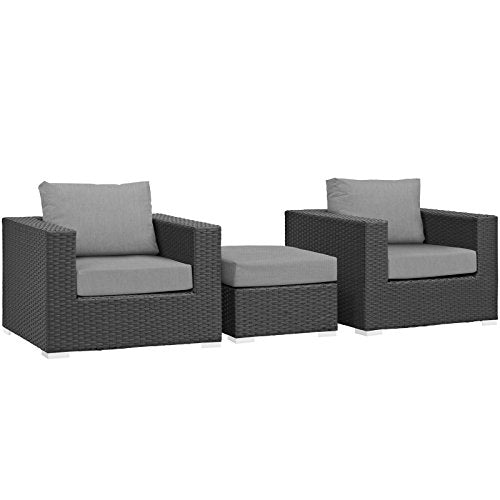 Modway Sojourn Casual Seating 10 Piece Outdoor Patio Rattan Sectional Set with Sunbrella Brand Tuscan Orange Canvas Cushions