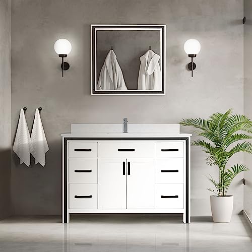 Lexora Ziva Bath Single Vanity and White Quartz Top