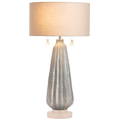 Crestview Collection Blakely Twin Pull Chain Table Lamp Blue Glass