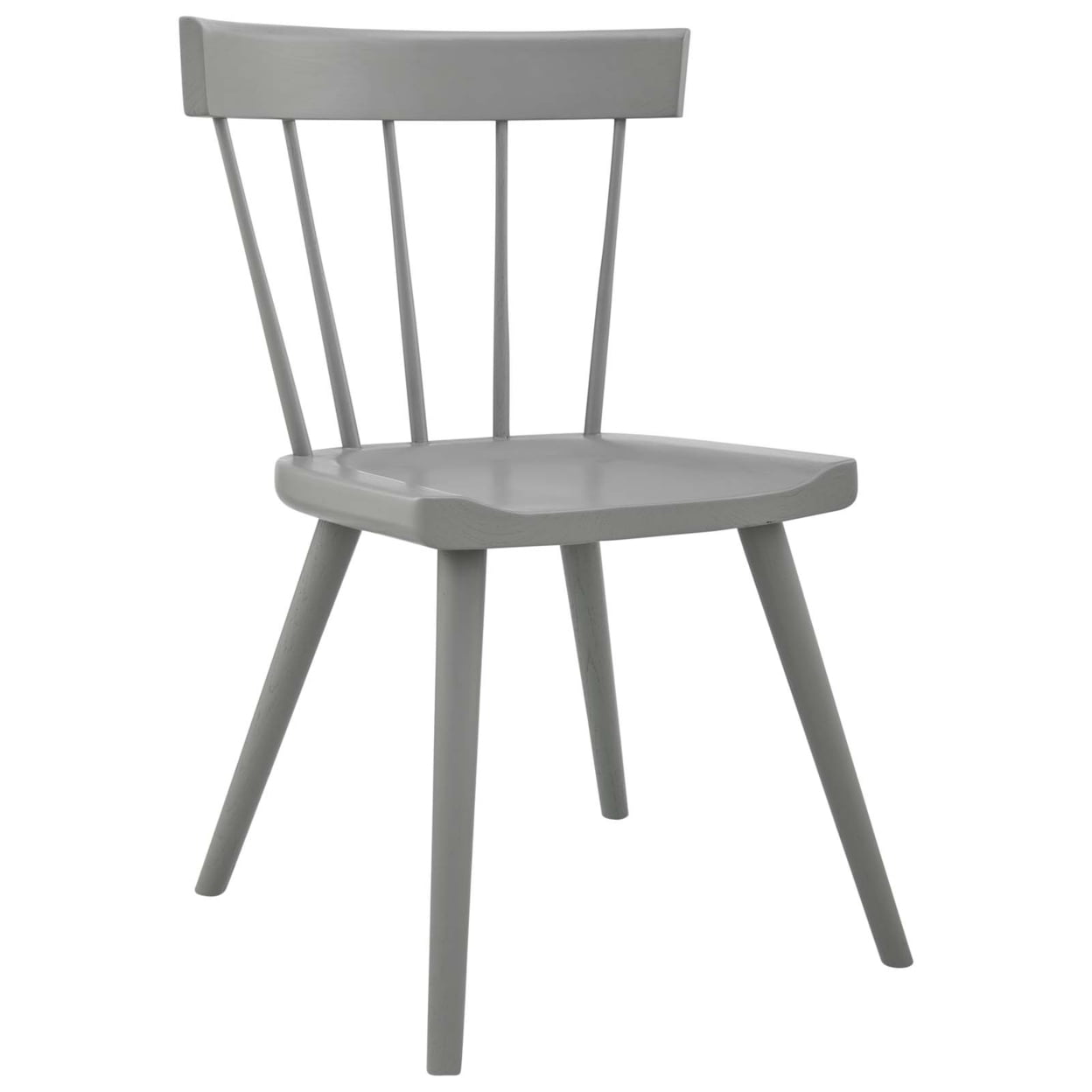 Modway Sutter 18" Spindle Back Modern Wood Dining Side Chair in Light Gray