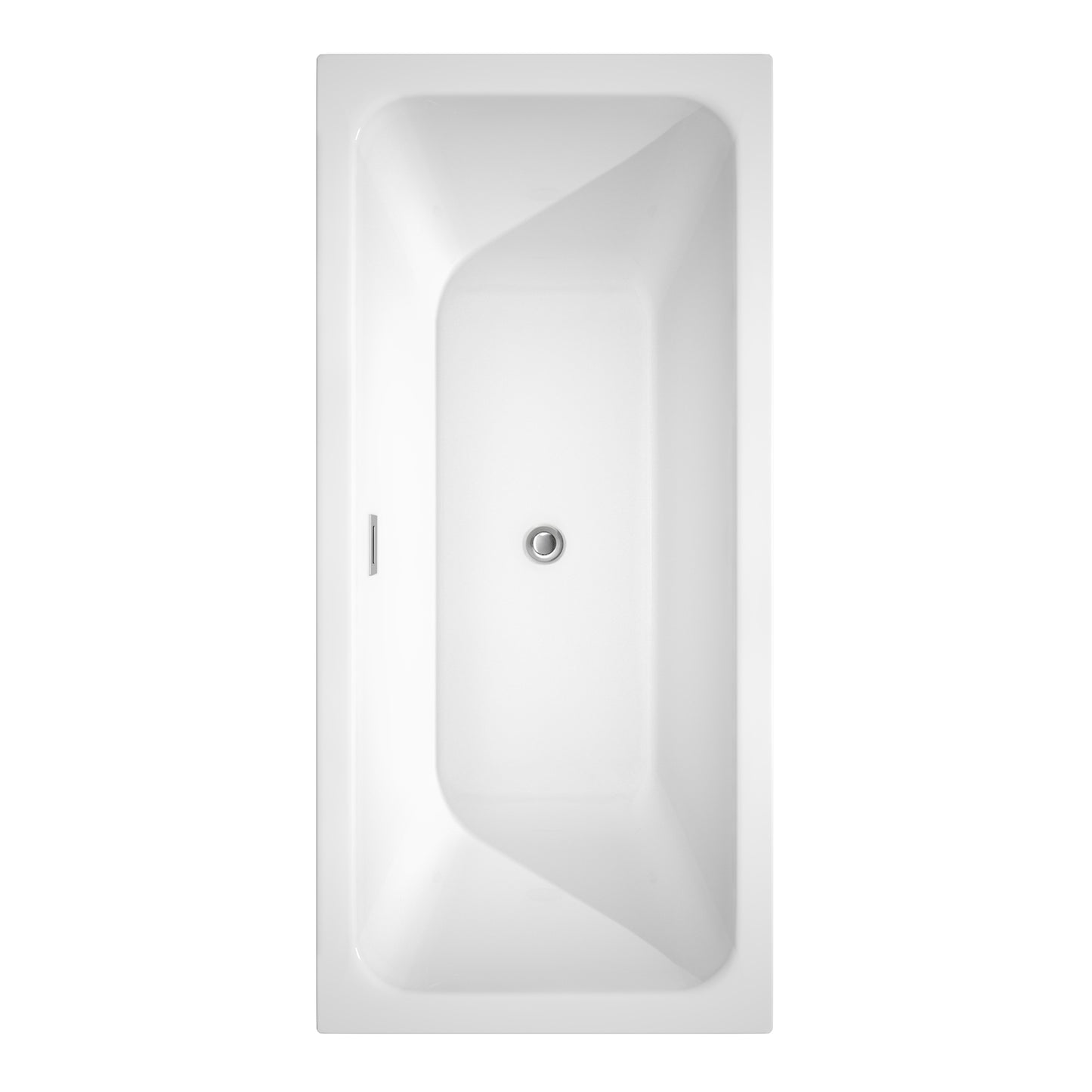 Galina 67 Inch Freestanding Bathtub in White with Floor Mounted Faucet, Drain and Overflow Trim in Polished Chrome
