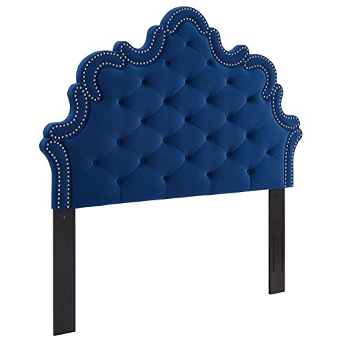 Modway Arabella Button-Tufted Velvet Twin Headboard in Navy Finish MOD-6562-NAV