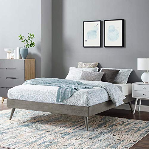 Modway Margo King Wood Platform Bed Frame in Gray