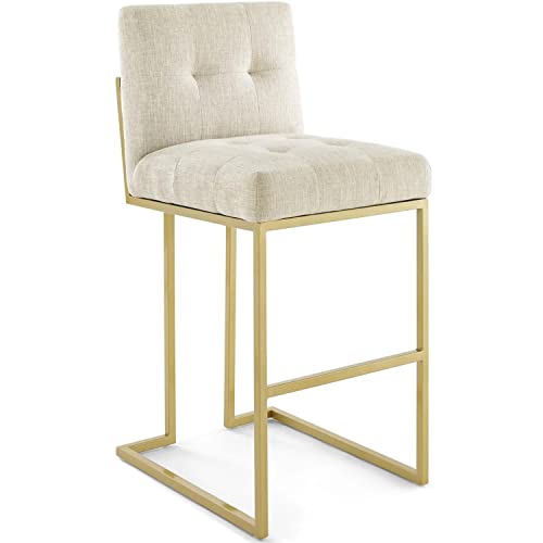 Modway Privy Stainless Steel Upholstered Fabric Bar Stool