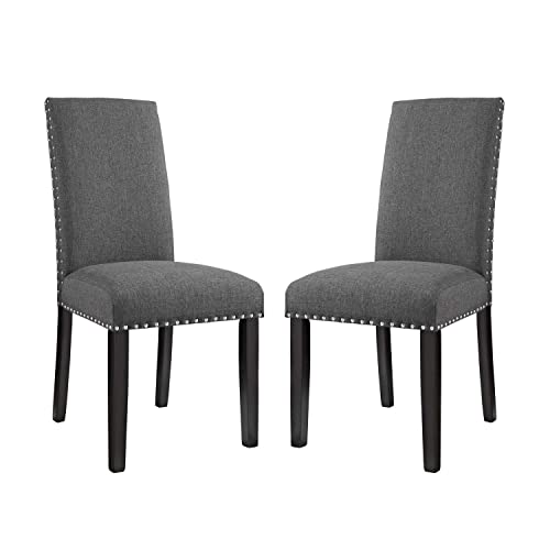 Modway Parcel Dining Fabric Side Chair in Gray