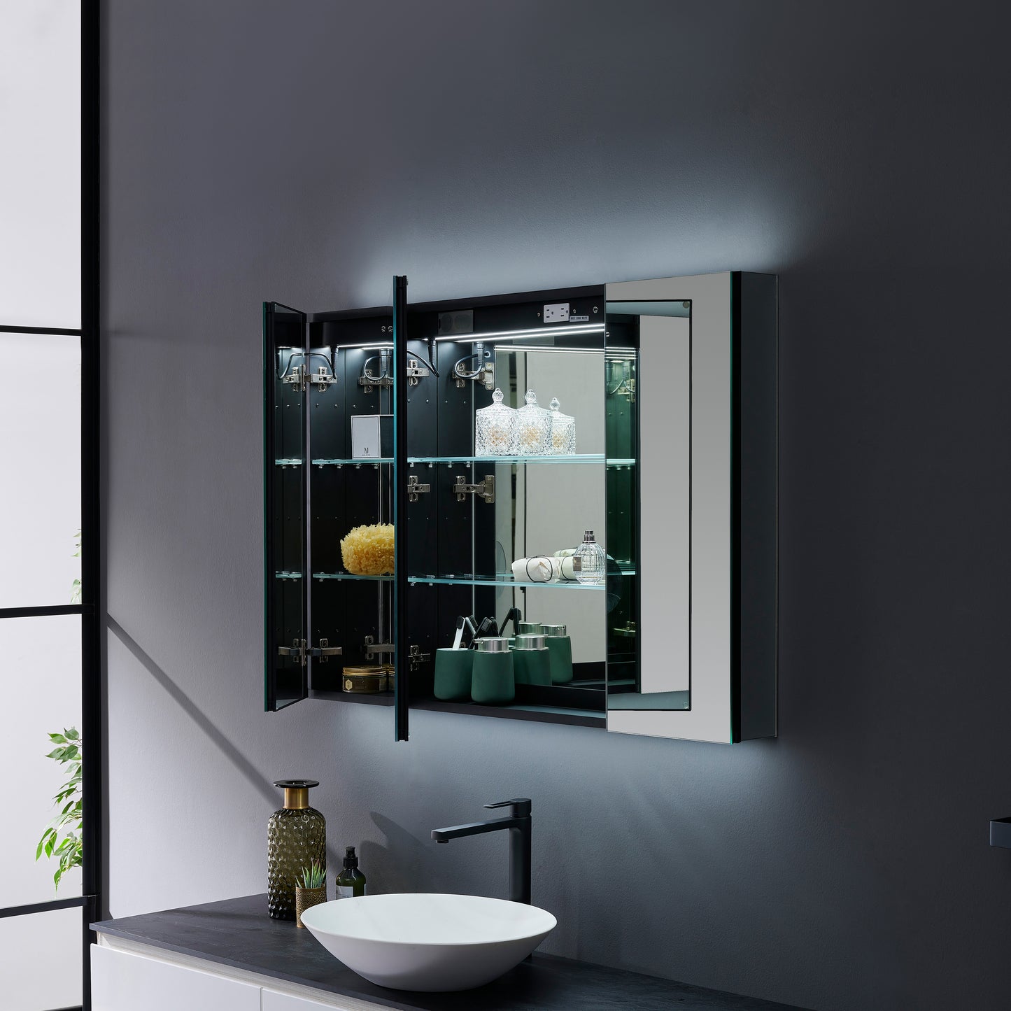 Savera 48" Widex32" Tall LED Medicine Cabinet w/ Defogger