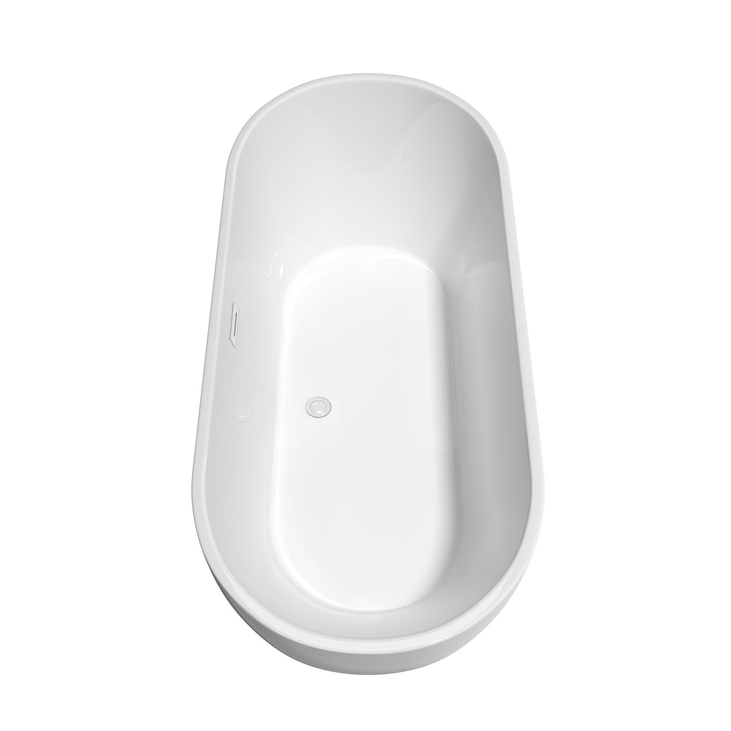 Brooklyn 67 Inch Freestanding Bathtub in White with Shiny White Trim and Floor Mounted Faucet in Brushed Gold