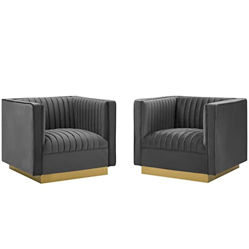 Sanguine Channel Tufted Upholstered Performance Velvet Modular Sectional Sofa