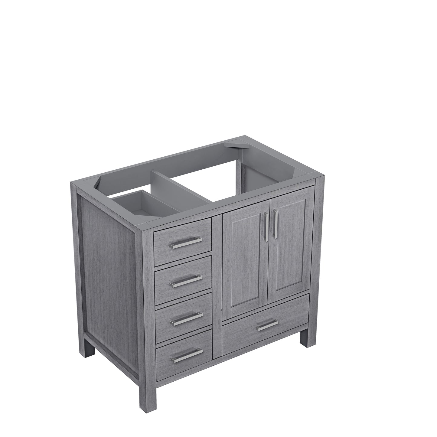 Jacques 36" Distressed Grey Vanity Cabinet Only - Right Version