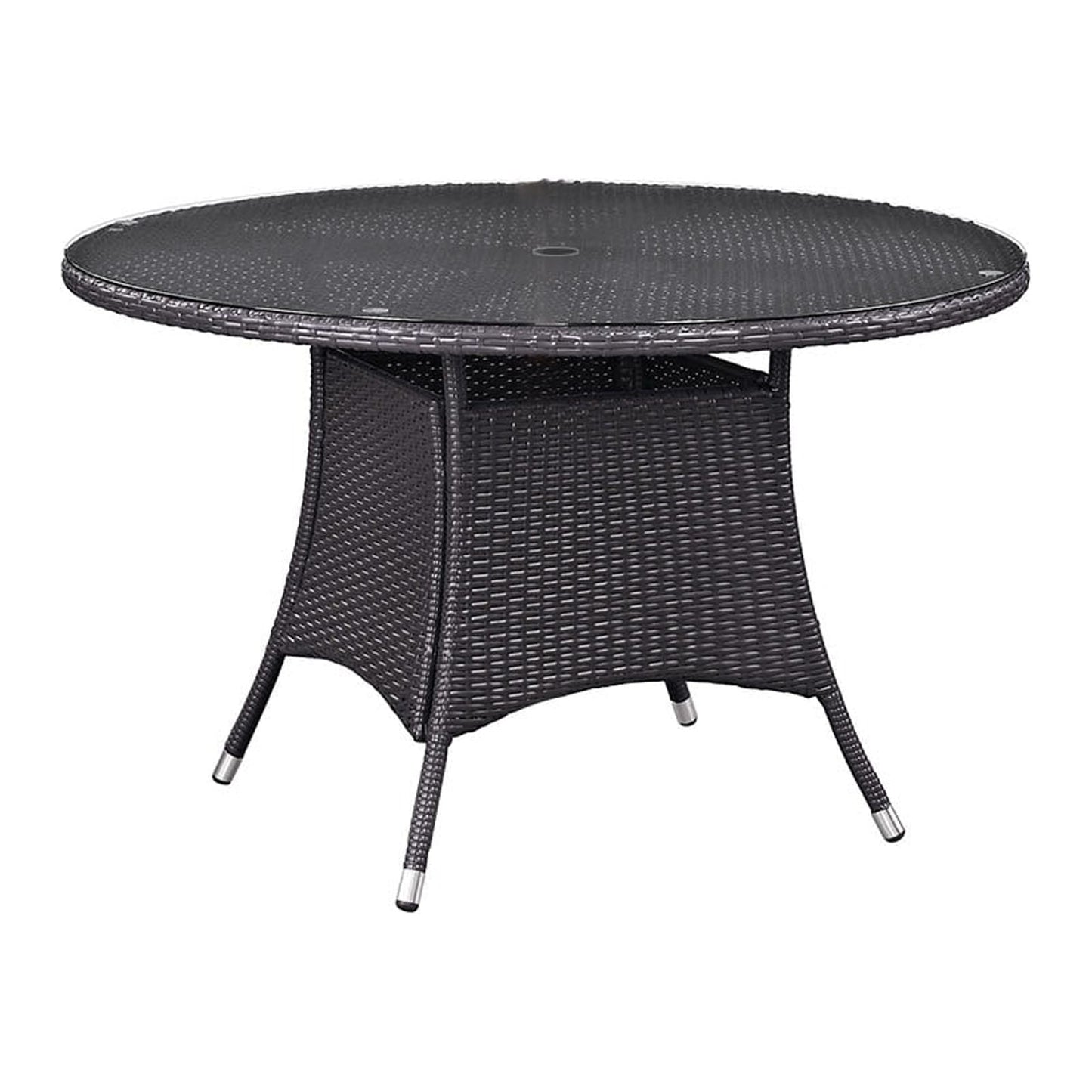 Modway Convene 47" Round Outdoor Patio Dining Table in Espresso