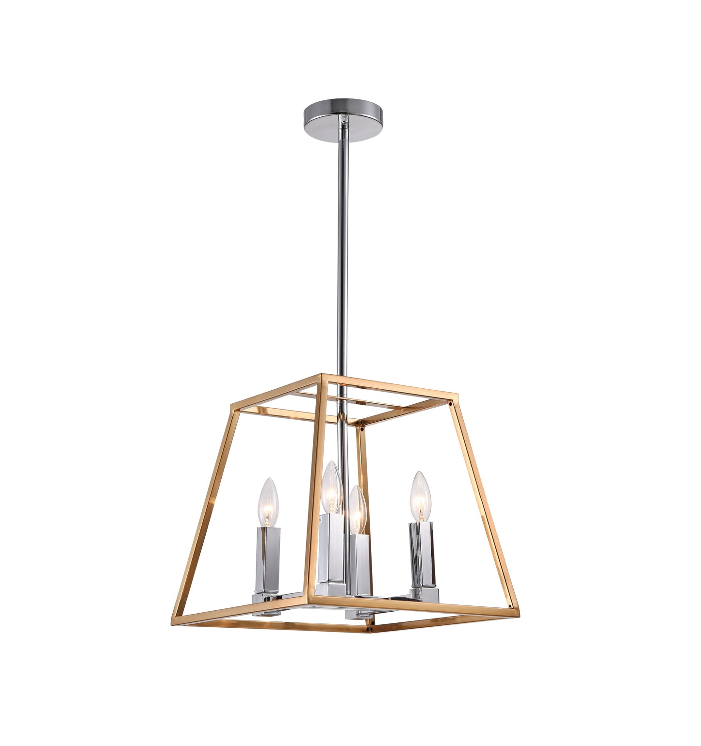 Gold & Chrome Chandelier - YS5212-4GDCH