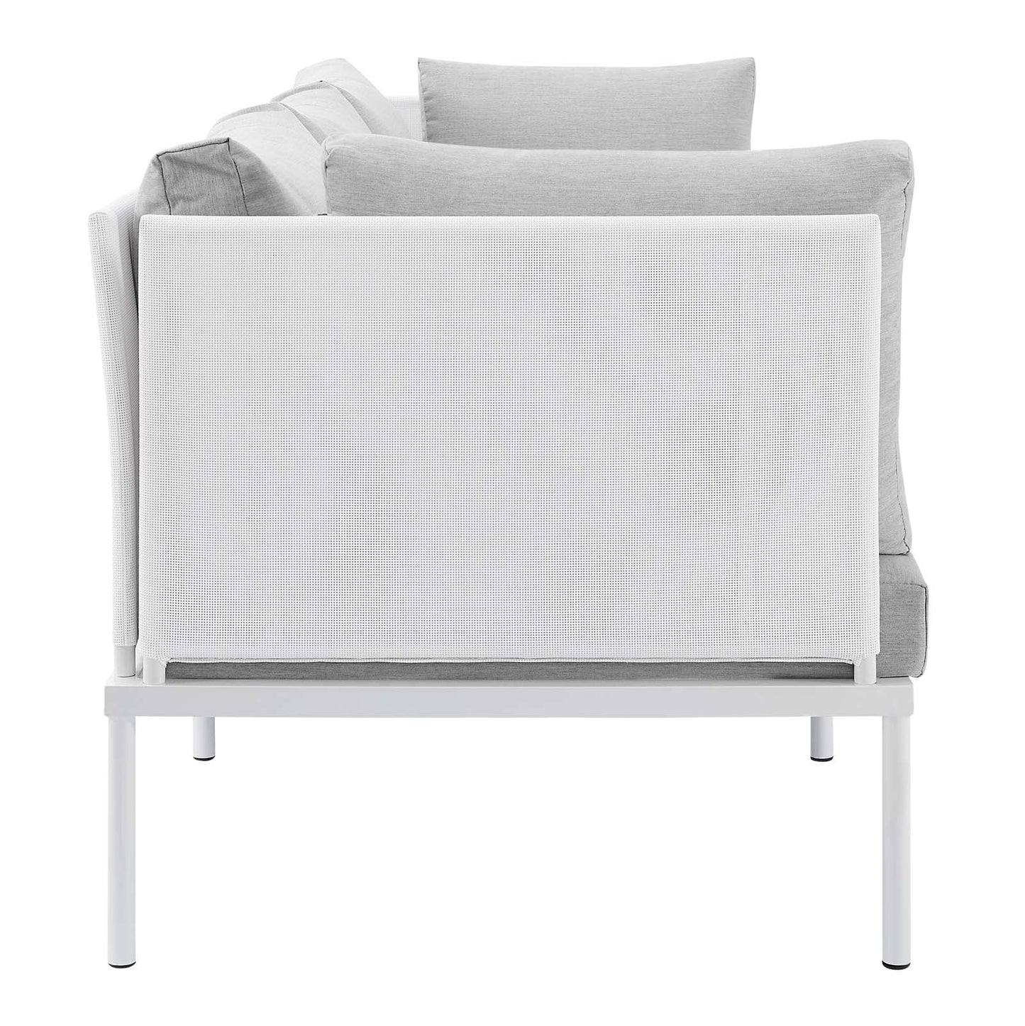 Modway EEI-4967-WHI-GRY Harmony Sunbrella White Gray Outdoor Patio Aluminum Sofa