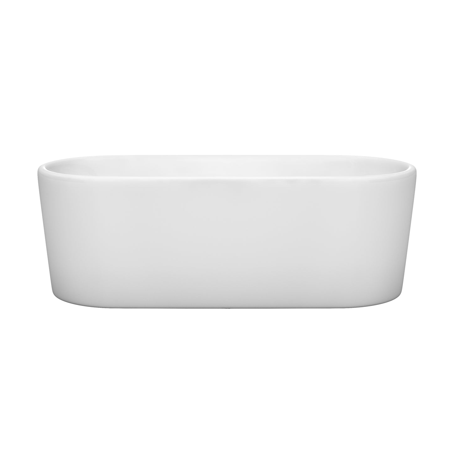 Ursula 67 Inch Freestanding Bathtub in White with Shiny White Drain and Overflow Trim