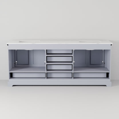 Lexora Dukes 80 in. Dark Grey Double Sink Bath Vanity