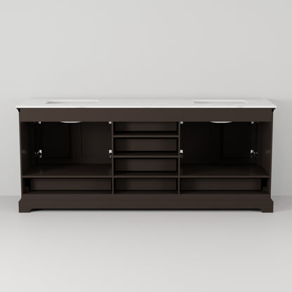 Lexora Dukes 80 in. Espresso Double Sink Bath Vanity