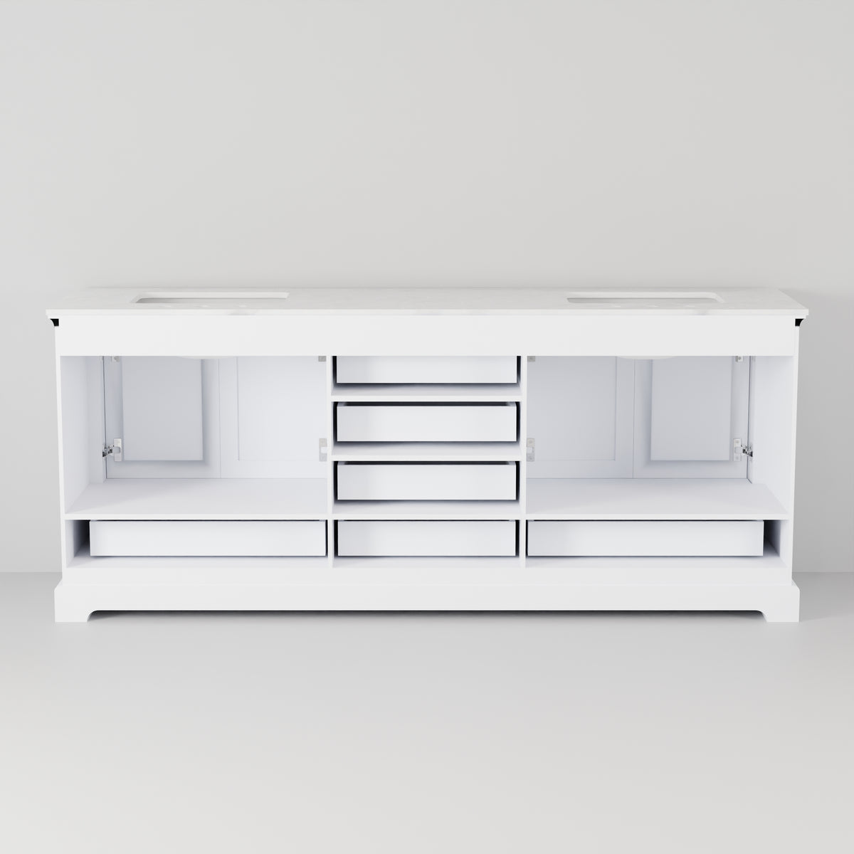 Lexora Dukes 80 in. White Double Sink Bath Vanity
