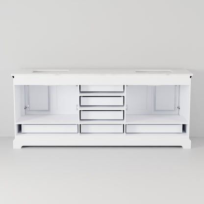 Lexora Dukes 80 in. White Double Sink Bath Vanity