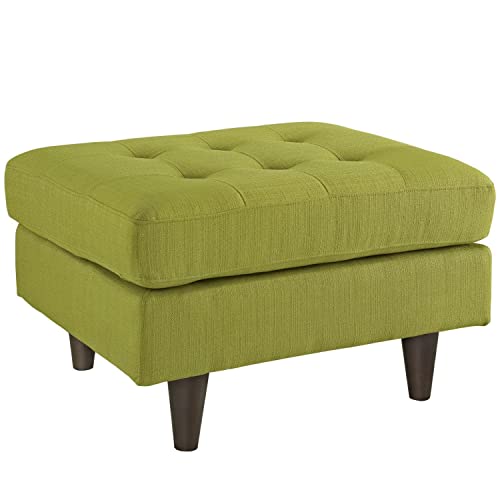 Modway Empress Mid-Century Modern Upholstered Fabric Ottoman In Wheatgrass