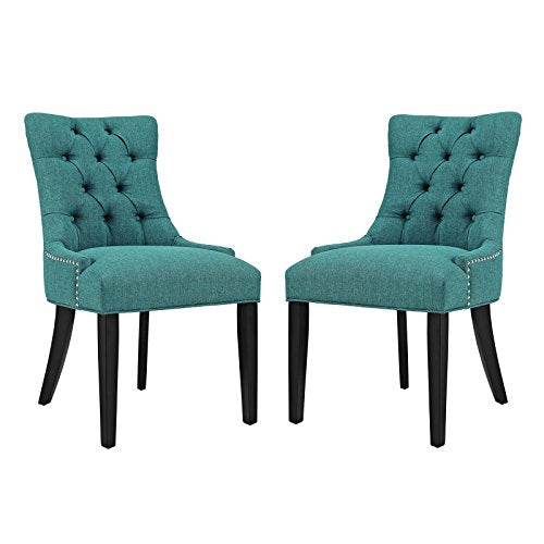 Modway Regent Modern Elegant Button-Tufted Upholstered Fabric Dining Side Chair with Nailhead Trim
