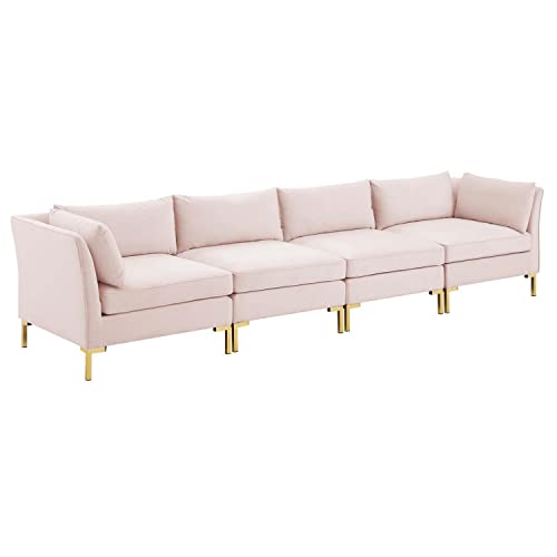 Modway Ardent Performance Velvet, 4-Seater Sofa, Pink