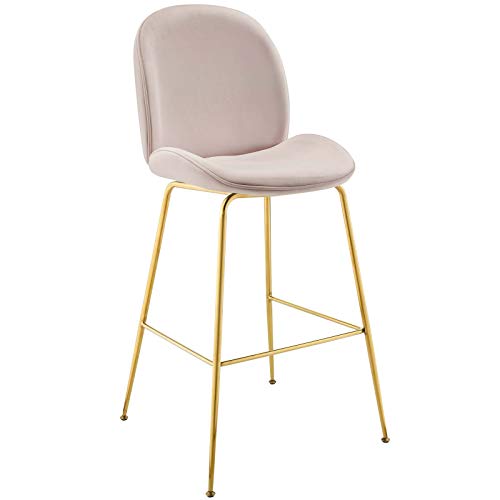 Modway EEI-3548-GRY Scoop Gold Stainless Steel Leg Performance Velvet