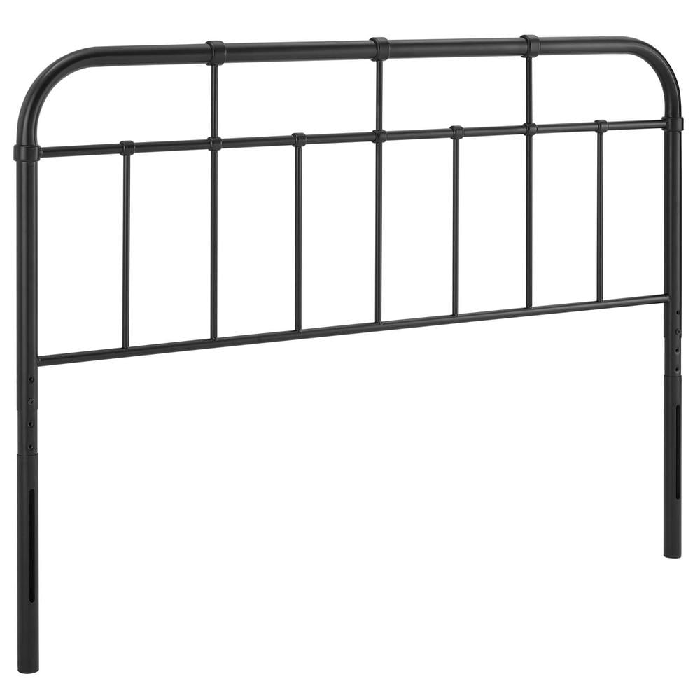 Modway Alessia Modern Farmhouse Full Metal Spindle Headboard in Black