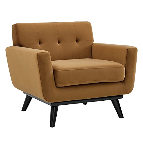 Modway Engage Performance Velvet Armchair with Cognac Finish EEI-5598-COG