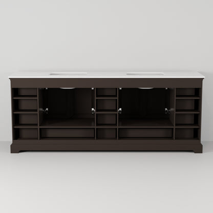 Lexora Dukes 84 in. Espresso Double Sink Bath Vanity