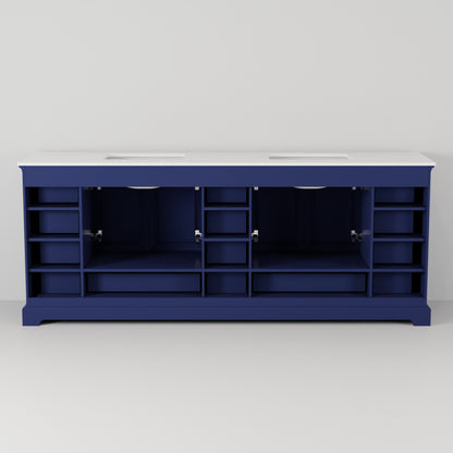 Lexora Dukes 84 in. Navy Blue Double Sink Bath Vanity