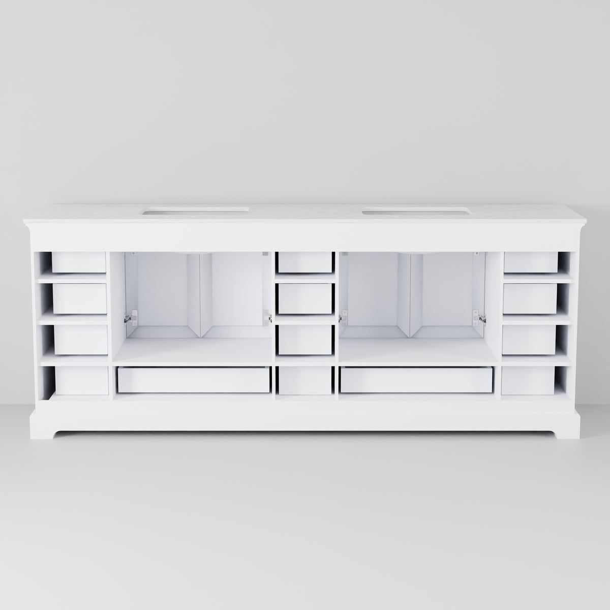 Lexora Dukes 84 in. White Double Sink Bath Vanity