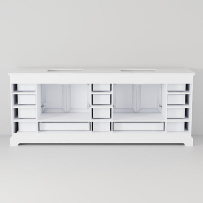 Lexora Dukes 84 in. White Double Sink Bath Vanity
