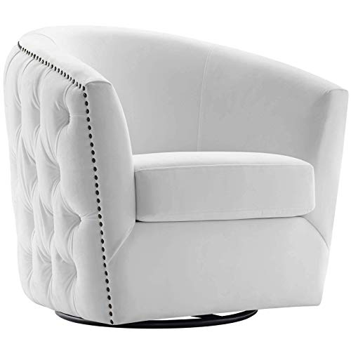 Modway Rogue Performance Velvet Barrel Back Accent Lounge Swivel Chair