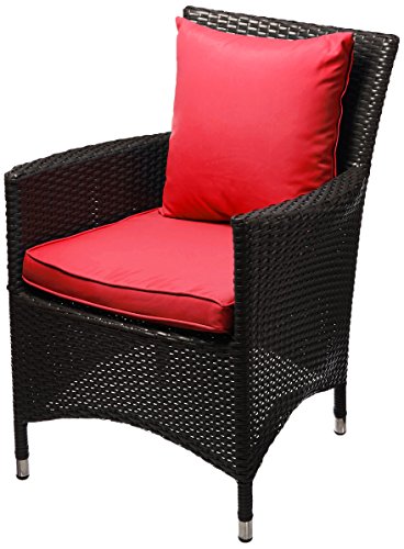 Modway Convene Wicker Rattan Outdoor Patio Dining Armchairs with Cushions in Espresso