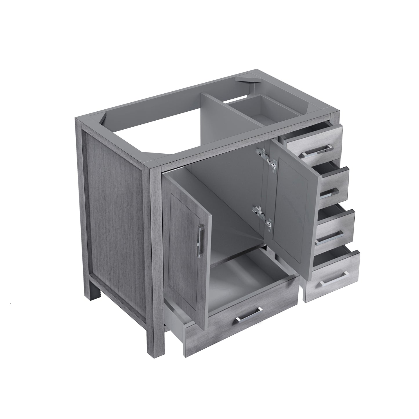 Jacques 36" Distressed Grey Vanity Cabinet Only - Left Version