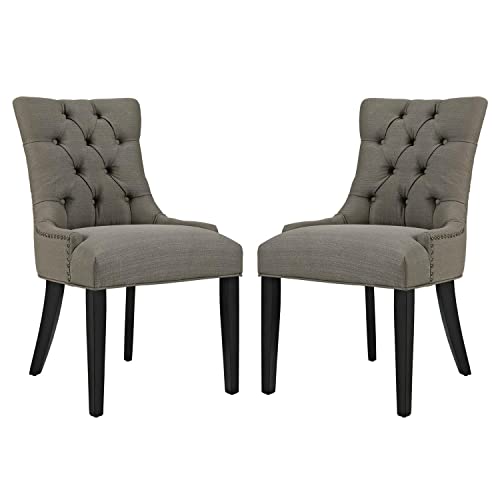 Modway Regent Modern Elegant Button-Tufted Upholstered Fabric Dining Side Chair with Nailhead Trim