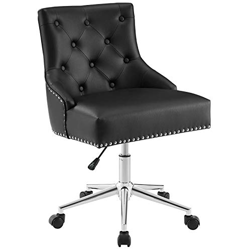 Modway Regent Tufted Button Faux Leather Swivel Office Chair with Nailhead Trim