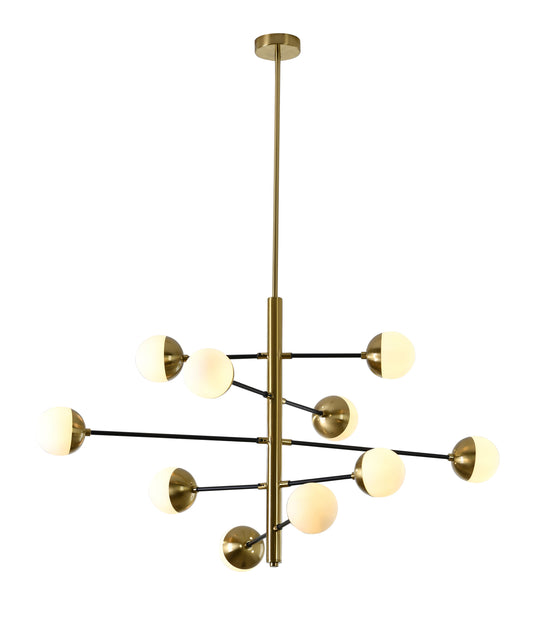 Brass & Black Chandelier - AV71C39BR