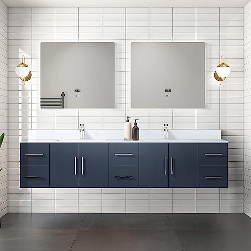 Lexora Geneva Bath Vanity, White Quartz Top, and Faucet Set