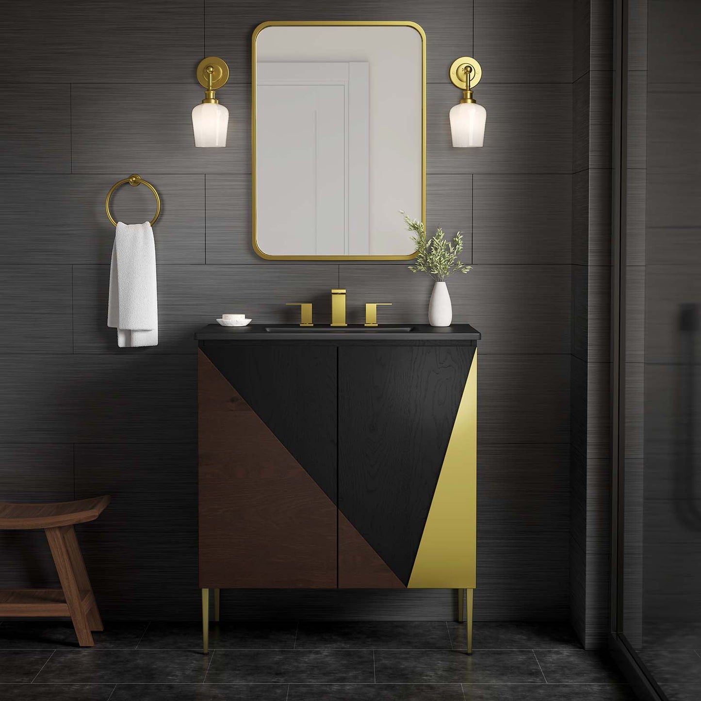 Modway Alchemist 30" Bathroom Vanity in Black Black