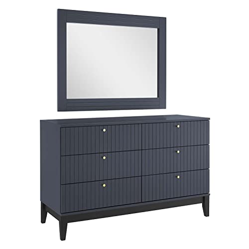 Modway Dakota Dresser and Mirror with Blue Finish MOD-6960-BLU