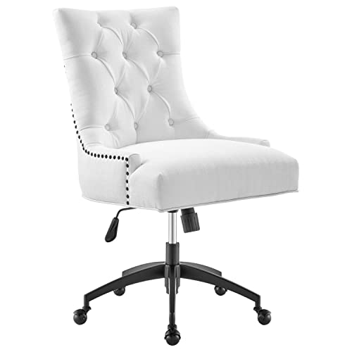 Modway Regent Tufted Fabric Swivel Office Chair in Black White