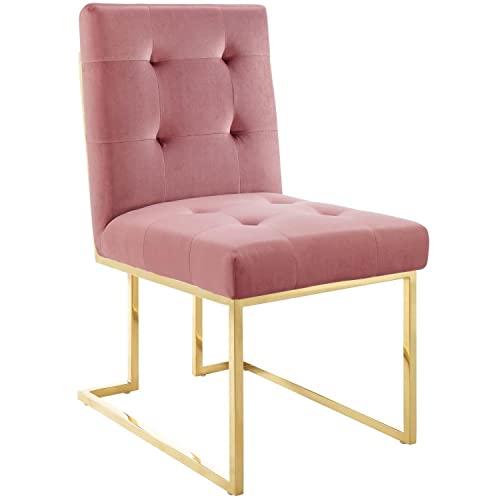 Modway Privy Performance Velvet Gold Stainless Steel Dining Chair