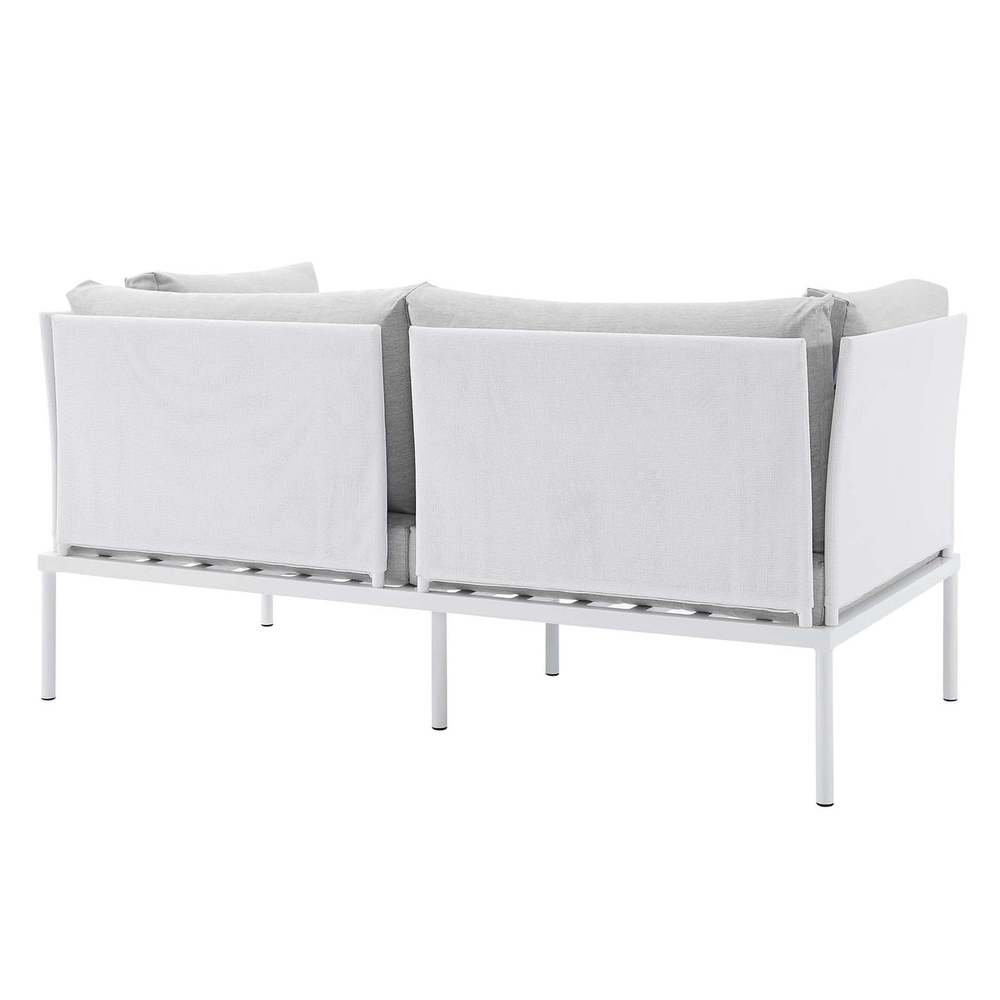 Modway EEI-4963-WHI-GRY Harmony Sunbrella White Gray Outdoor Patio Aluminum Loveseat