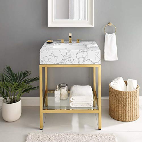 Kingsley Stainless Steel Bathroom Vanity