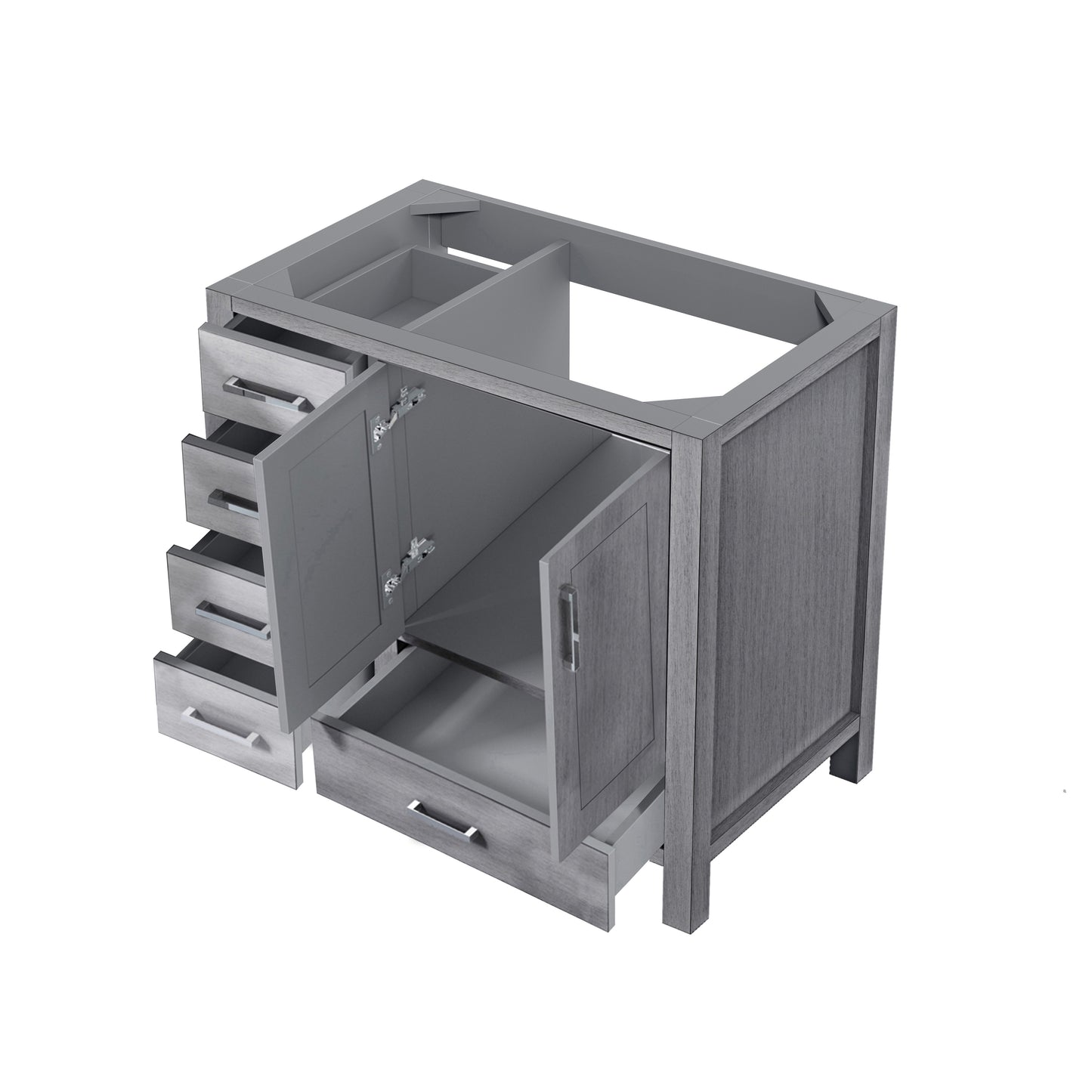 Jacques 36" Distressed Grey Vanity Cabinet Only - Right Version