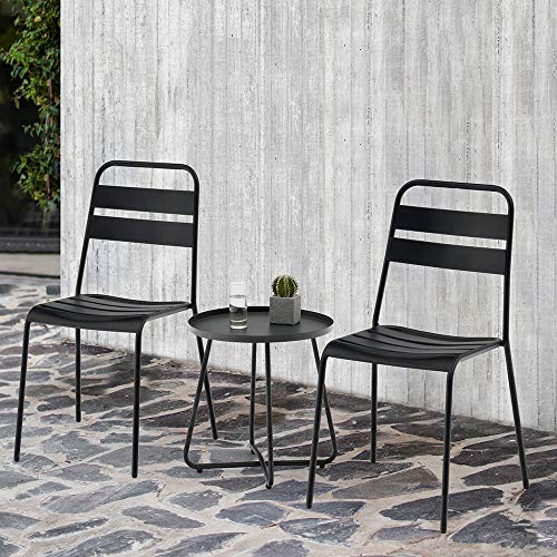 Whiteline Modern Living ST1606-GRY Gray Talon Indoor/Outdoor Side Table Aluminum Top and Steel Base