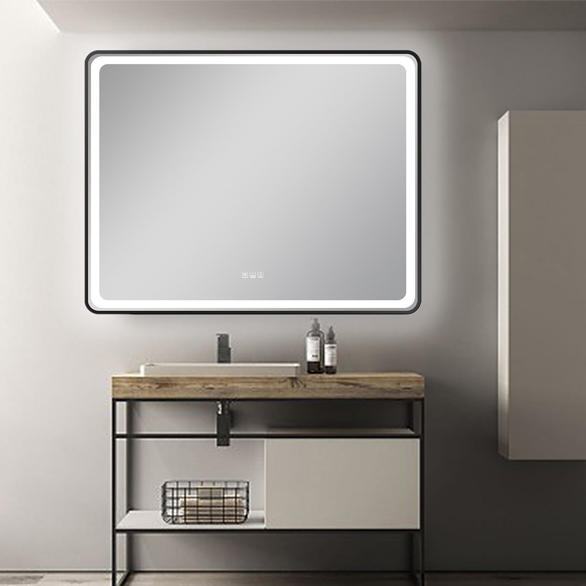 48" LED Mirror (Matte Black) Miles Series