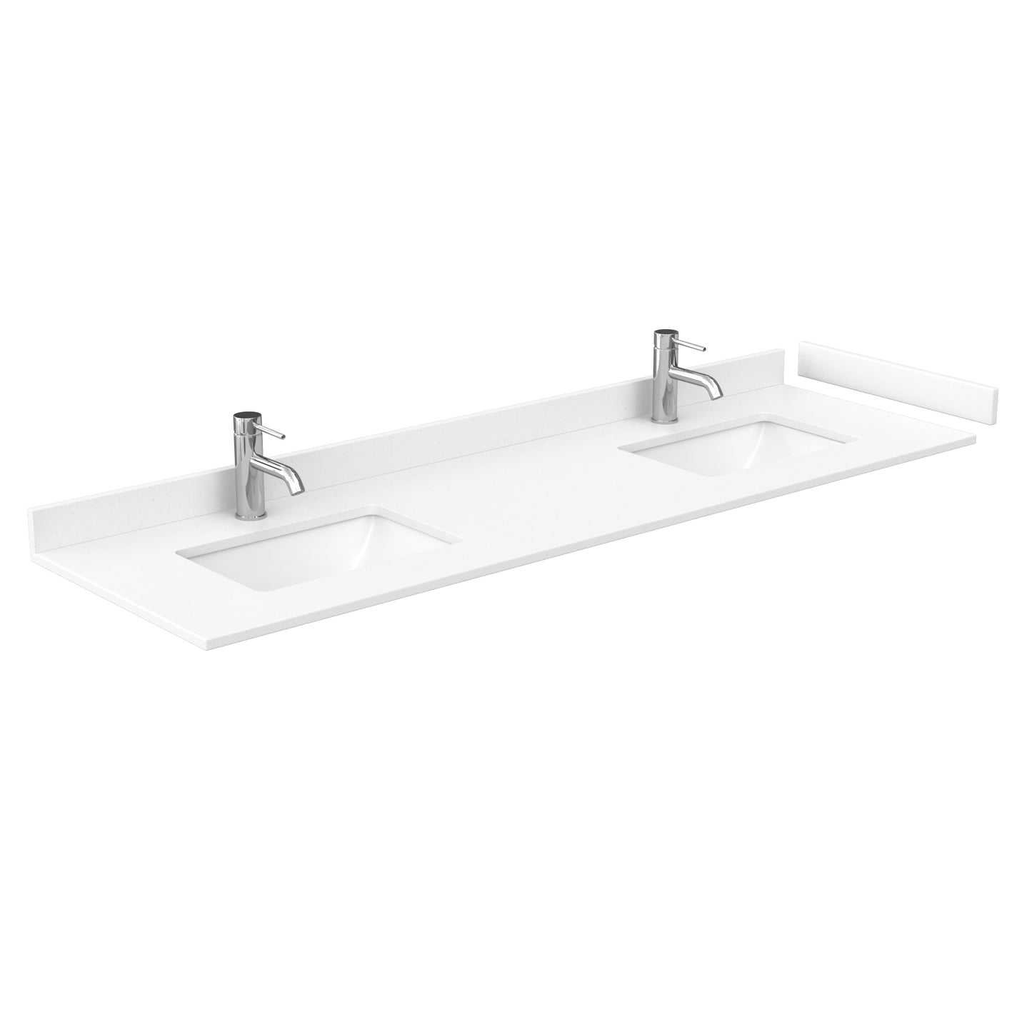 Acclaim 72 Inch Double Bathroom Vanity in White, White Cultured Marble Countertop, Undermount Square Sinks, No Mirrors