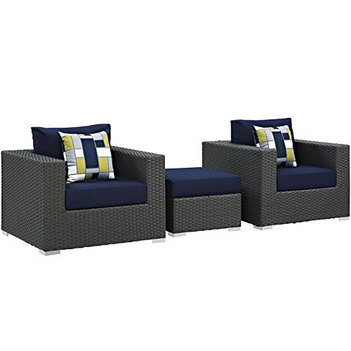 Modway Sojourn Casual Seating 10 Piece Outdoor Patio Rattan Sectional Set with Sunbrella Brand Tuscan Orange Canvas Cushions